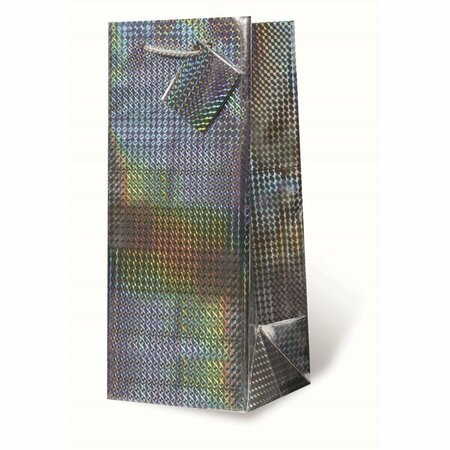 WRAP-ART 1.75 Litre Silver Foil Printed paper Bag with Plastic Rope Handle 17776